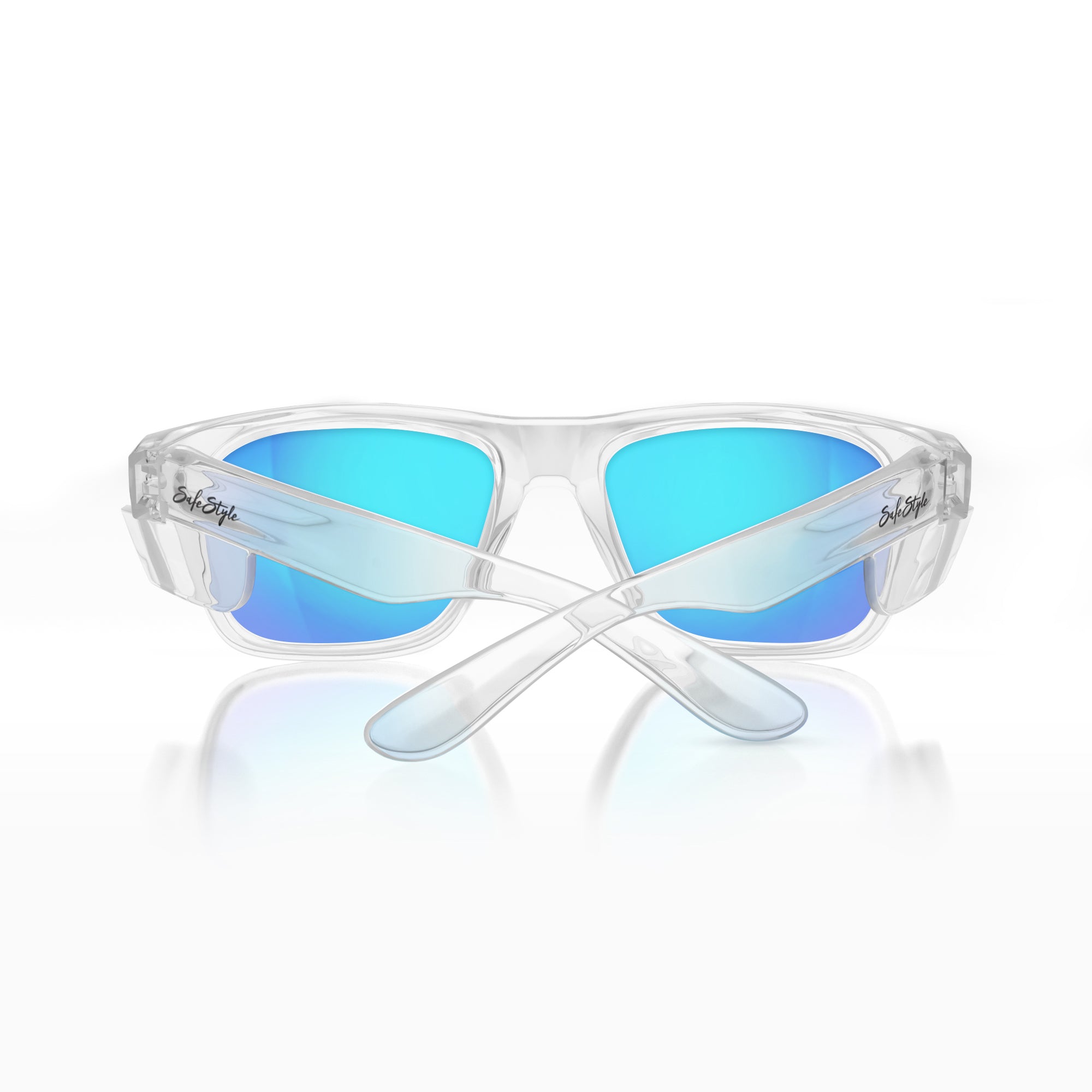 SafeStyle Fusions Mirror Polarised Lens Clear Frame Safety Glasses